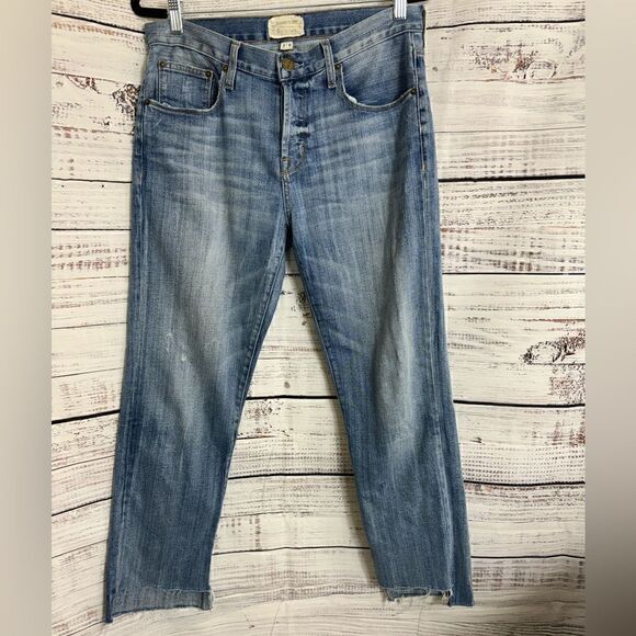 Current Elliott Jeans Womens Sz 28 The Cross over First Loved Destroyed uneven - Picture 3 of 15